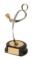 Trofeo ping pong jugador latón dorado