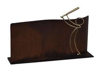 Trofeo rectangular para Beisbol realizado en metal acabado oxido