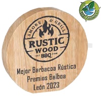 Trofeo redondo personalizable en madera modelo arandela