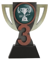 Trofeo resina primer puesto, segundo puesto, tercer puesto