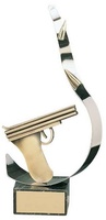Trofeo tiro pistola latón pistola