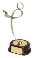 Trofeo tiro pistola tirador dorado