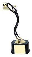 Trofeo voleibol negro y dorado