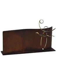 Trofeo waterpolo rectangular realizado en metal acabado oxido