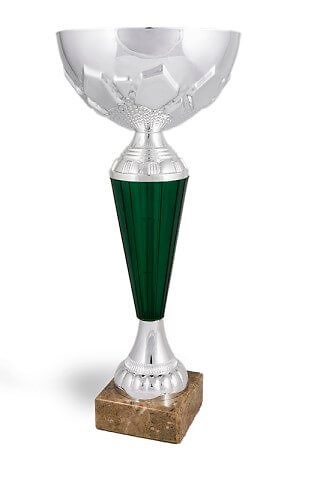 Copa modelo Acala en plateado y cuerpo en verde 