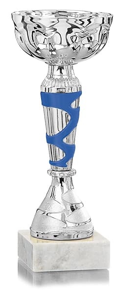 Copa plateada adaf con detalles en azul 