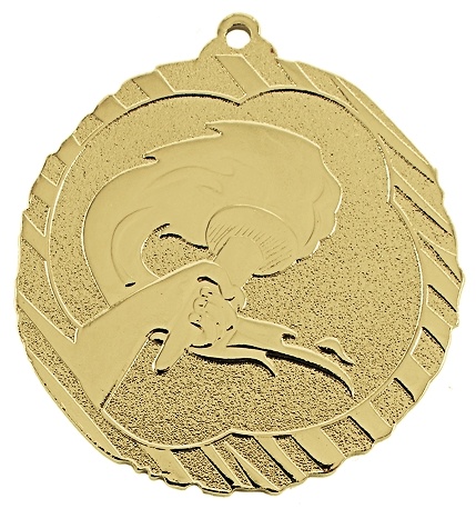 Medalla antorcha olimpica acabados oro, plata y bronce 
