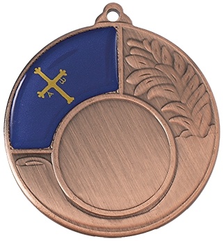 Medalla deportiva de 50 mm Ø con bandera autonómica y disco deportivo 