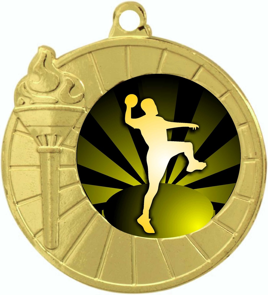 Medalla deportiva modelo antorcha olimpica 
