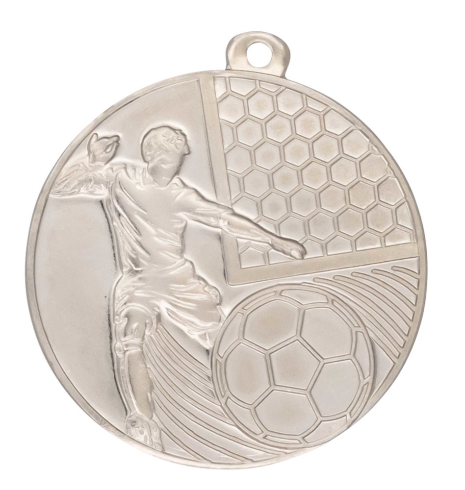 Medalla metalica para futbol en dorado 