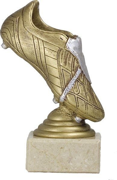 Trofeo Bota Futbol Dorada Rayas Plateadas 