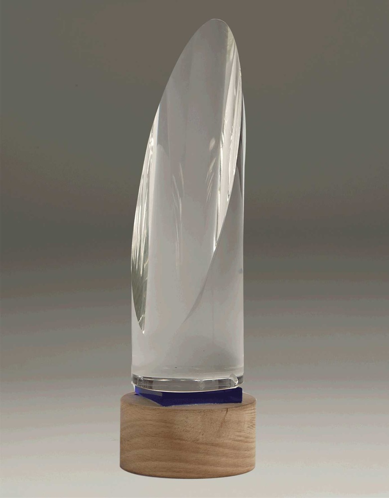 Trofeo Cristal Soporte Azul 