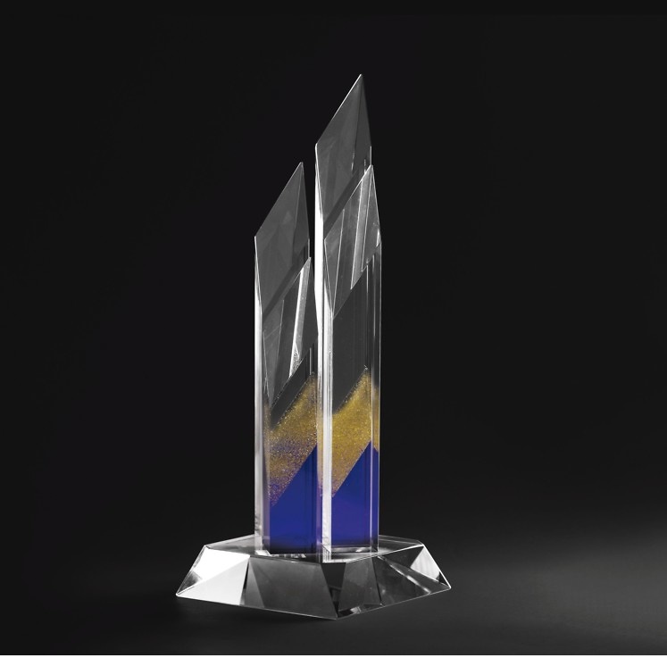 Trofeo Muzquiz personalizable en cristal optico 