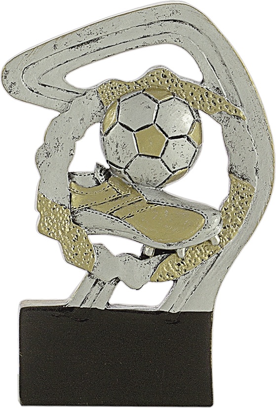 Trofeo Plateado Pelota y botade Futbol 