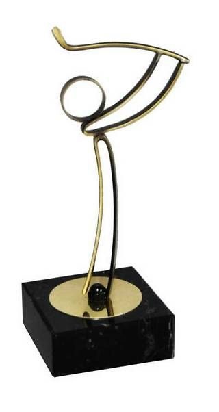 Trofeo Artesanal Laton pulido dorado para Golf 