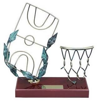 Trofeo baloncesto red canasta y campo baloncesto 