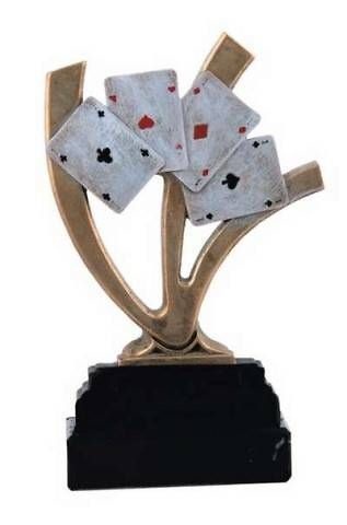 Trofeo de Cartas de Poker en resina. 