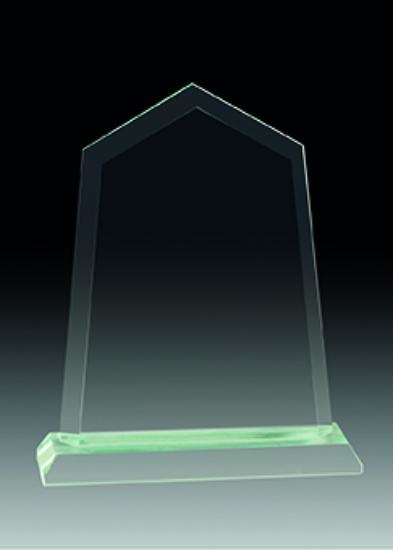 Trofeo de Cristal personalizable a todo color con base de cristal 