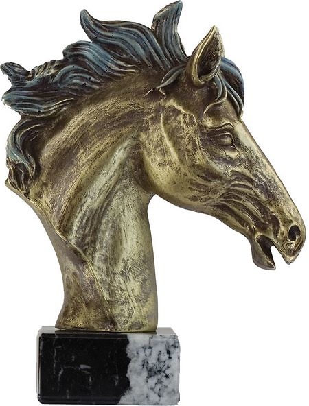 Trofeo dorado de busto de caballo 
