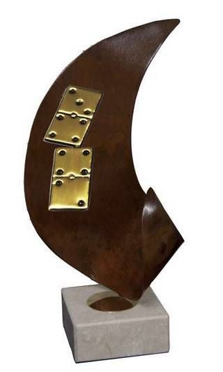 Trofeo Artesanal Laton Domino 