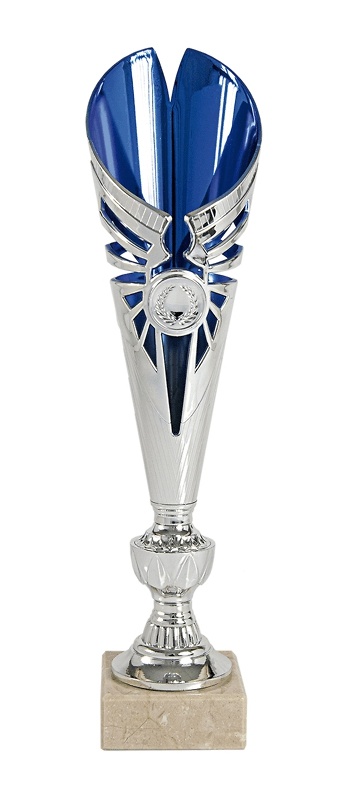 Trofeo economico azul y plata. Modelo yaitepec 