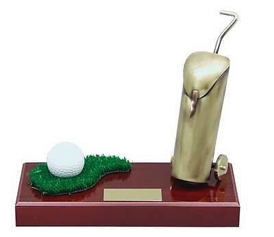Trofeo golf pelota y bolsa de palos 