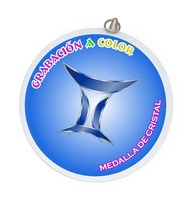 Medalla Deportiva 70 mm de cristal redonda para grabacion laser o todo color