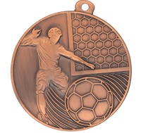 Medalla metalica para futbol en dorado