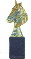 Trofeo Busto Caballo Peana Marmol