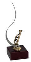 Trofeo Cuarzo Trompeta de Laton Musica