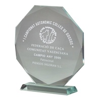 Trofeo Hexagonal lapidado de Cristal