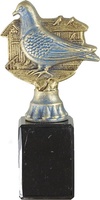 Trofeo Pajaro Dorado Plata Peana Marmol Negro