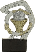 Trofeo Pelota de baloncesto plata y oro