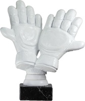Trofeo blanco guantes de futbol