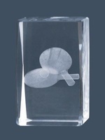 Trofeo de Ping Pong Lozoya cubo de cristal.