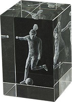 Trofeo de cristal grabacion 3D Lozoya de Futbol