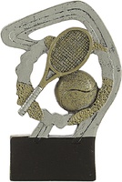 Trofeo de tenis dorado y plateado en resina