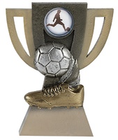 Trofeo en resina para futbol con disco