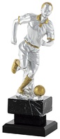 Trofeo jugador Futbol en resina con la peana negra.