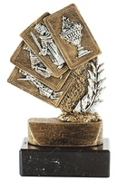 Trofeo realizado en resina baraja española de Cartas.