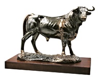 Trofeo toro metalizado bronce