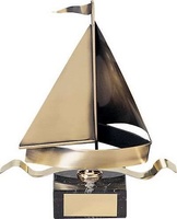 Trofeo vela velero dorado